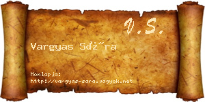 Vargyas Sára névjegykártya